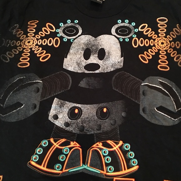 Stage 28 Disney Neon Robot Mickey Mouse T-shirt *Size L* - Picture 2 of 5